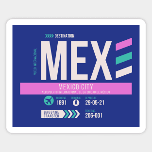 Mexico City (MEX) Airport Code Baggage Tag Magnet